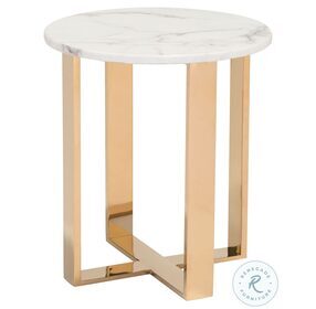 Atlas Stone and Gold End Table