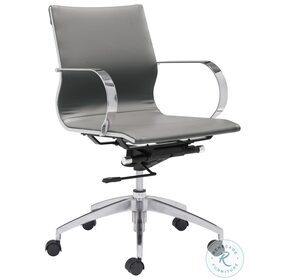 Glider Gray Low Back Adjustable Office Chair
