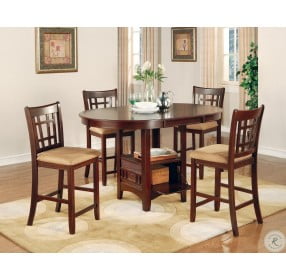 Lavon Warm Brown Extendable Counter Height Dining Table Set