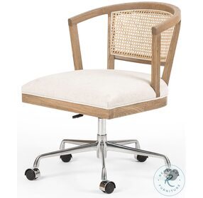 Alexa White And Light Honey Nettlewood Swivel Desk Chair
