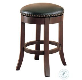 Aboushi Brown Upholstered Seat Swivel Counter Height Stool Set of 2