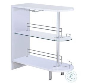 Adolfo Glossy White And Clear Bar Table 