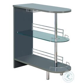 Adolfo Glossy Grey And Clear Bar Table