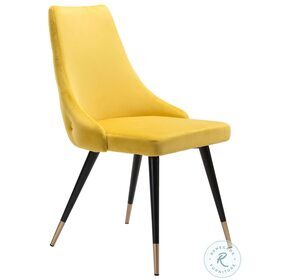 Piccolo Yellow Velvet Dining Chair Set Of 2