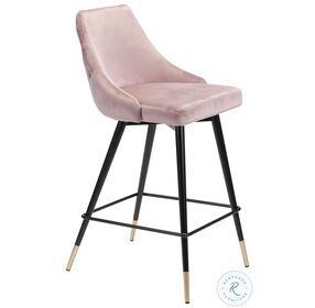 Piccolo Pink Velvet Counter Chair