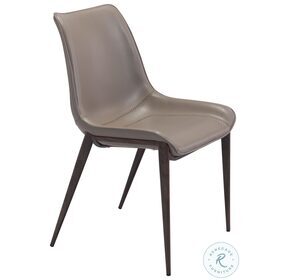Magnus Gray Dining Chair with Matte Brown Legs Set Of 2