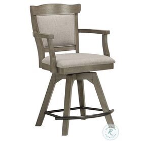 Spectator Distressed Pine And Burnished Gray Tulip Swivel Counter Height Stool Set Of 2