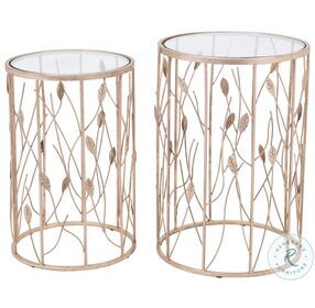 Sage Clear And Gold Side Tables Set Of 2
