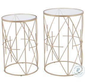 Hadrian Gold And Clear Side Tables Set Of 2