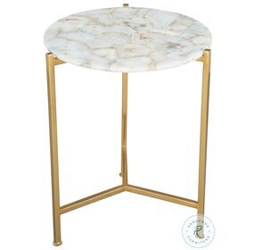 Haru White And Gold Side Table