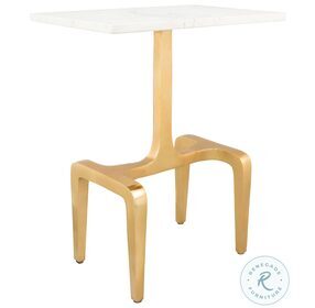 Clement White And Gold Marble Side Table