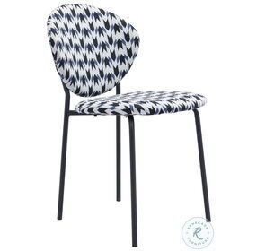 Clyde Geometric Print And Black Dining Chair Set Of 2