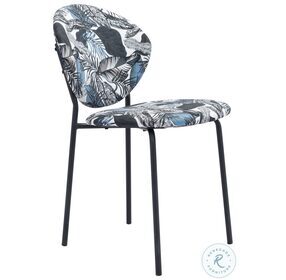 Clyde Leaf Print And Black Dining Chair Set Of 2