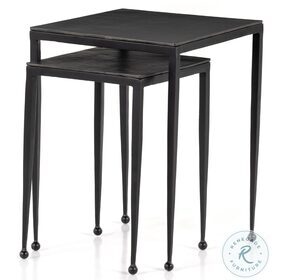 Dalston Raw Black Nesting End Tables