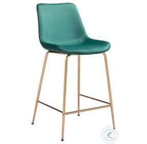 Tony Green And Gold Counter Height Chair