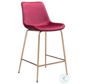 Tony Red And Gold Counter Height Chair