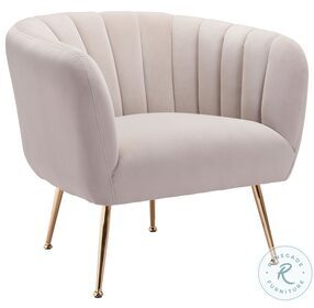 Deco Beige And Gold Accent Chair