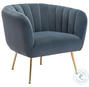 Deco Gray And Gold Accent Chair