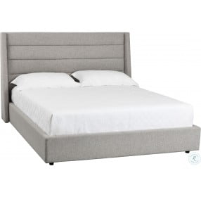 Emmit Marble Fabric Queen Upholstered Platform Bed