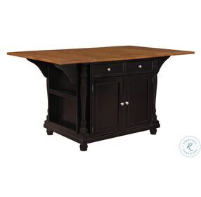 Slater Black and Brown Extendable Kitchen Island