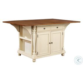 Slater Brown and Buttermilk Extendable Kitchen Island