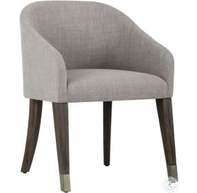 Nellie Arena Cement Fabric Dining Arm Chair