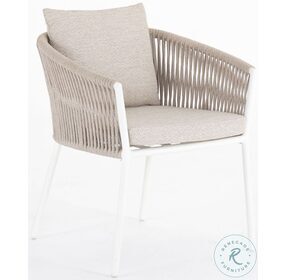 Porto Faye Sand And White Outdoor Dining Chair