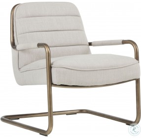 Lincoln Beige Linen Fabric Lounge Chair