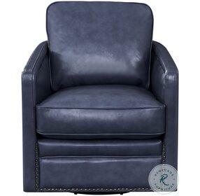 Atlas Ocean Blue Swivel Arm Chair