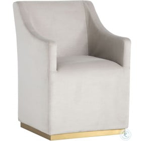 Zane Wheeled Pimlico Prosecco Fabric Lounge Chair