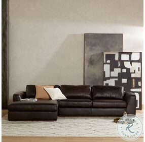 Colt Heirloom Cigar Leather 2 Piece Sectional with LAF Chaise