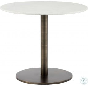 Enco Antique Gold and White 35" Bistro Table