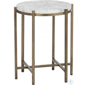 Solana Antique Brass Round End Table