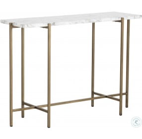 Solana Antique Brass Console Table