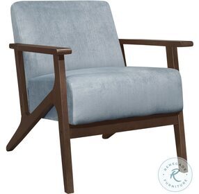 August Blue Gray Velvet Accent Chair
