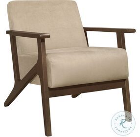 August Light Brown Velvet Accent Chair