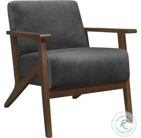August Dark Gray Velvet Accent Chair