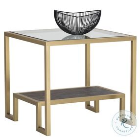 Carver Clear And Matte Gold End Table