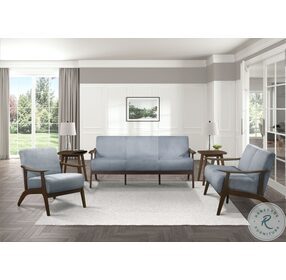 Carlson Blue Gray Velvet Living Room Set