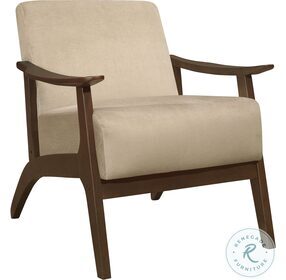 Carlson Light Brown Velvet Accent Chair