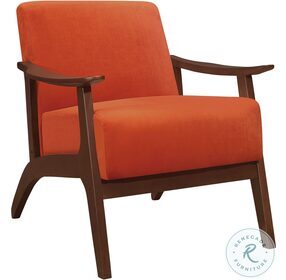 Carlson Orange Velvet Accent Chair