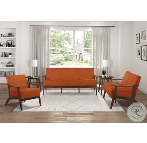 Carlson Orange Velvet Living Room Set