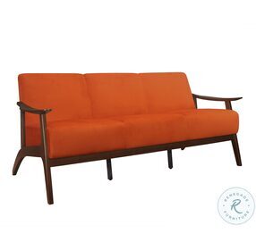 Carlson Orange Velvet Sofa