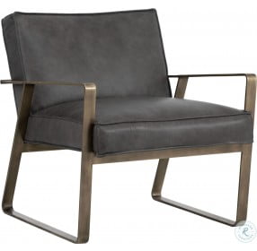 Directions Grey Leather Kristoffer Lounge Chair