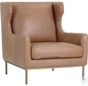 Virgil Marseille Camel Leather Lounge Chair