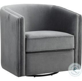 Cecily Gray Velvet Swivel Accent Chair