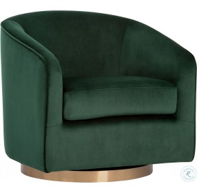 Deep Green Sky Hazel Swivel Lounge Chair