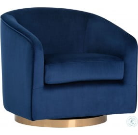 Navy Sky Hazel Swivel Lounge Chair
