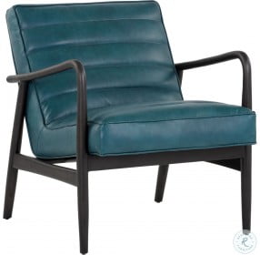 Lyric Vintage Peacock Leather Lounge Chair