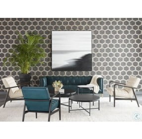 Directions Vintage Peacock Leather Westin Living Room Set